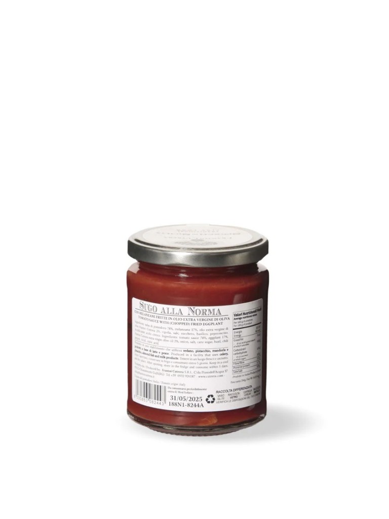 Sugo alla Norma con melanzane fritte 290g - Frantoi Cutrera - Segreti di Sicilia