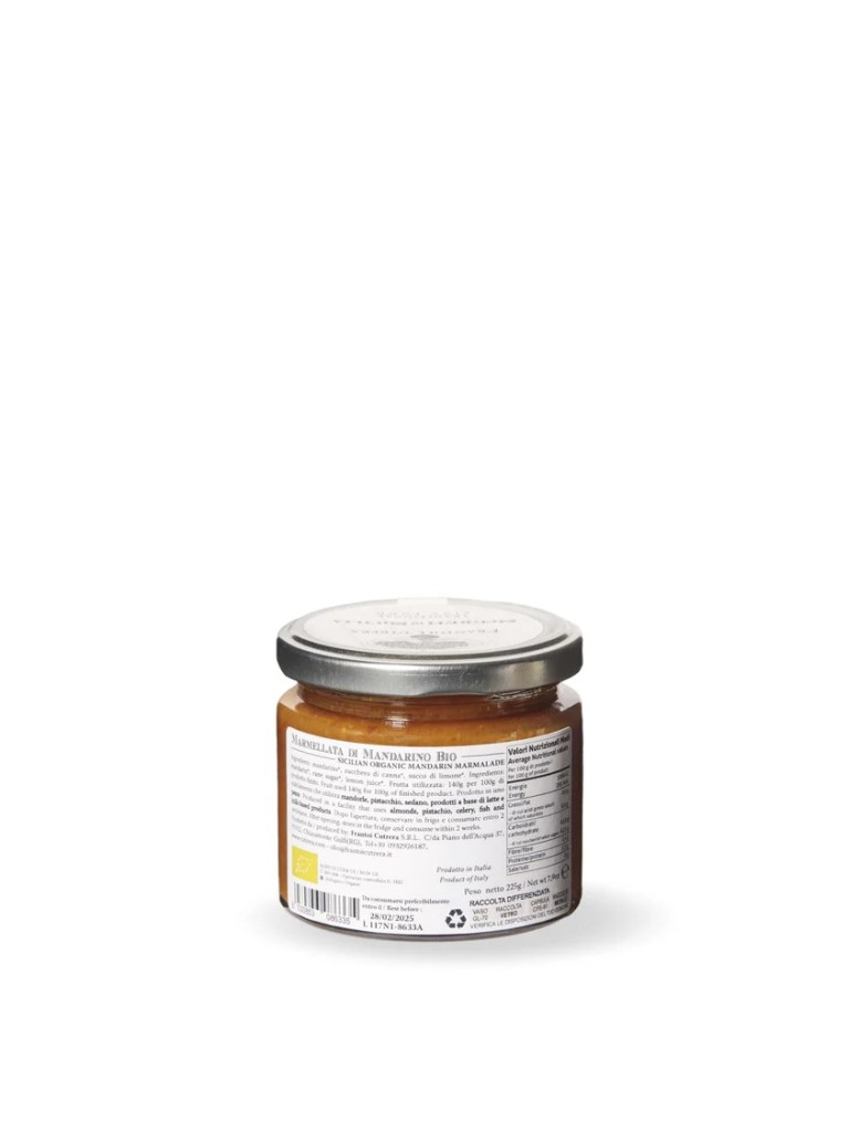 Marmellata di Mandarino BIO Siciliano 225g - Frantoi Cutrera - Segreti di Sicilia